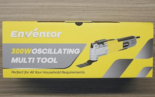 Enventor Oscillating Multi Tools, 300W 15000-22000 OPM Electric Corded Multi Tool, 6 Variable Speeds, 3°Oscillation Angle, Quick-fit Blade Design, with 28pcs Accessories for Cutting, Sanding, Scraping