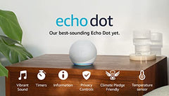 Echo Dot (Newest gen) | Big vibrant sound Wi-Fi and Bluetooth smart speaker with Alexa | Glacier White