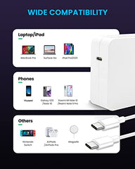 Jeestam Mac Book Pro Charger, 106W Macbook Charger USB C Compatible with MacBook Pro 13, 14, 15, 16 Inch, MacBook Air 13 Inch,Included USB-C to USB-C Charge Cable