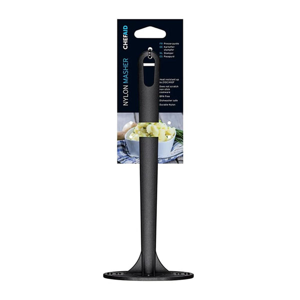 Chef Aid Nylon Masher, BPA Free Kitchen Utensil and Ideal for use with Non-Stick Cookware, Comes in Black Colour and Part of a Full selections of Kitchen Utensils