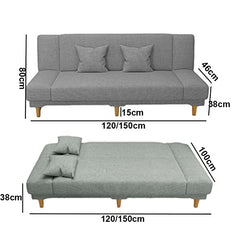 Upholstered Sofa Settee,Convertible Folding Sofa Bed, orange,150 × 46 × 80cm