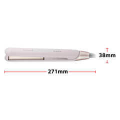 Remington Straightener [Advanced Ceramic + Almond Oil] Almond Allure (Ultra-Fast Heat Up, Digital Temperature Control, Curved Design for Curls & Waves, Extra-Long Plates, Worldwide Voltage) S4807