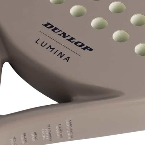 DUNLOP Padel Bat Lumina Light Grey - Amazon Exclusive - Graphite Frame, Pro EVA Core, 365g