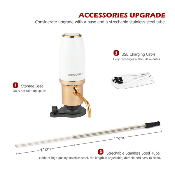 Premium Electric Wine Aerator Decanter, Automatic Wine Dispenser USB Rechargeable, Perfect for Home and Party