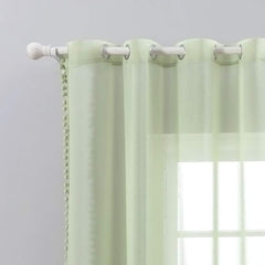 MIULEE 2 Panels Sheer Curtains Voile Transparent Curtains Voile Bedroom Ultra Soft Voile Kid Windows Balcony Decor Living Room Grommet Top 55inches Wx88inches L 140cmx225cm Green