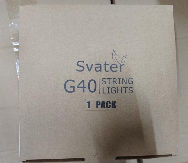 Svater Festoon Lights Outdoor 15M, G40 LED String Lights Mains Powered with 26 1W Plastic Bulbs, Waterproof Connectable Festoon Lights Outdoor for Garden Patio Wedding Porch, 2700K Warm White