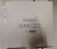 Svater Festoon Lights Outdoor 15M, G40 LED String Lights Mains Powered with 26 1W Plastic Bulbs, Waterproof Connectable Festoon Lights Outdoor for Garden Patio Wedding Porch, 2700K Warm White