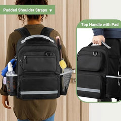 HODRANT Cleaning Backpack, Housekeeping Tools Backpack with Bottom Plate & Waterproof Bottom, Large Cleaning Caddy Bag for Cleaning Supplies, Cleaning Caddy Organizer for Home & Car, Bag Only