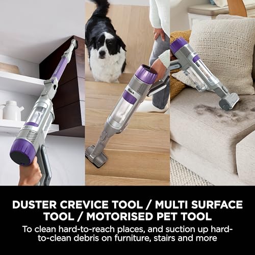 Shark PowerDetect Cordless Vacuum Cleaner, DuoClean Detect, Reverse Clean, Anti Hair Wrap Plus, Lightweight, 70 Min Runtime, Pet, Crevice & Multi-Surface Tools, Flexible, Handheld Mode, Grey IP1251UKT