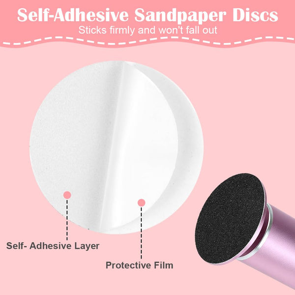 Fefod 120 Pcs Pedicure Foot File Replacement Pads, 80/120 Grit Emery Boards for Feet, Foot File Replacement Sandpaper Discs, Self-Adhesive Electric Pedicure Foot Sanding Pads for Removing Callus