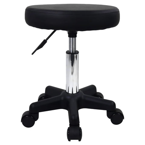 FURWOO Round Rolling Stool with Wheels Height Adjustable Spa Stool for Salon Massage Home Kitchen Black