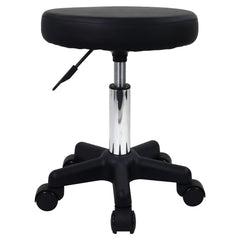 FURWOO Round Rolling Stool with Wheels Height Adjustable Spa Stool for Salon Massage Home Kitchen Black