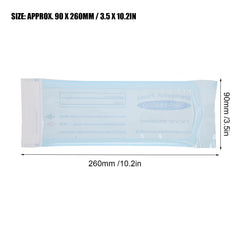 200pcs Self Sealing Cleaning Pouch, 90x 260mm Sterilisation Pouches Disposable Self Sealing Cleaning Pouch Oral Supply Cleaning for Dental Materials