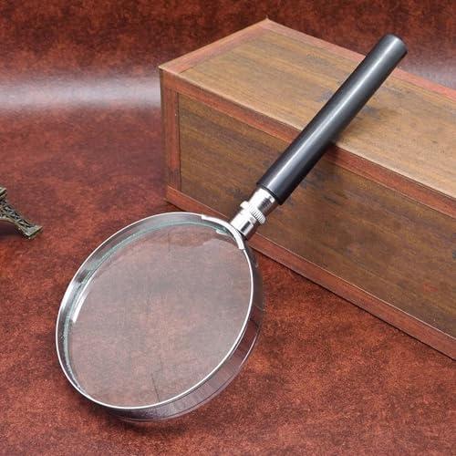High Handheld Magnifier With Reinforced Edges 50mm-100mm Glass Lens For Tasks & Low Users Portable Magnifying Glass
