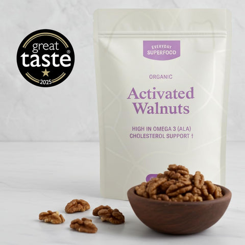 Everyday Superfood Organic Activated Walnuts 190g, Unsalted, Raw Sprouted Walnut Pieces, Vegan & Kosher (Pack of 2)