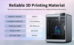 EONO Silk Rainbow PLA Filament 1.75mm, 1kg (4 x 250g), 3D Printer