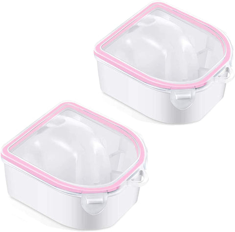 2 Pieces Nail Soaking Bowl Nail Spa Bowl Nail Art Remover Soak Soaker Treatment Bowl Used for Manicure Spa Tool Tools used to hold hands(Pink)
