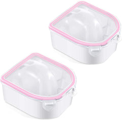 2 Pieces Nail Soaking Bowl Nail Spa Bowl Nail Art Remover Soak Soaker Treatment Bowl Used for Manicure Spa Tool Tools used to hold hands(Pink)