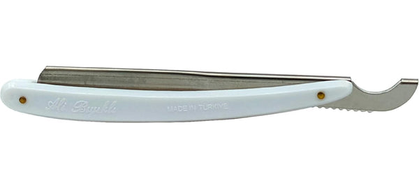 Professional Straight Razor Turkish Barber Style Black, White, Red, Blue and Yellow (5 Colours) by NM Beauty (White)
