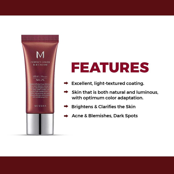 Missha M Perfect Cover BB Cream No.25 WARM BEIGE 20ml