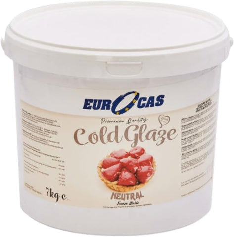 Neutral Cold Glaze 7Kg - Ready to Use Cold Glaze for Pastry & Confectionery with Shiny Mirror Effect, Smooth Structure, Great Stability, Ideal for Cake Decoration