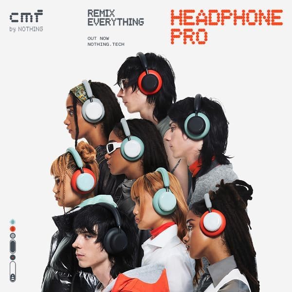CMF Headphone Pro - Bluetooth Wireless Over Ear Headphones, Up to 100 Hours of Battery Life, Active Noise Cancelling, Hi-Res with LDAC Support, Spatial Audio - Light Grey