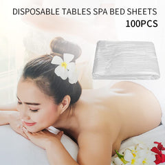 100pcs Disposable Massage Bed Cover,Salon Waxing Beds Film Covers,Spa Beds Sheet Drop Cloth Plastic Sheeting,Massage Bed Cover for Body Care,Spa,Tattoo,Facial,Esthetician(90x180cm)