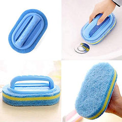 KOKSI Cleaning Brush for Bathroom Kitchen Bathtub Toilet Cleaner All Purpose Shower Sponge Scrubbing Brush with Ergonomic Handle