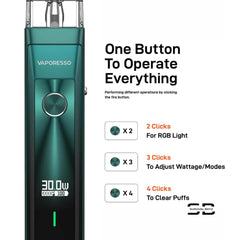 Vaporesso Xros Pro Pod Vape Kit [Blue] - Available in 9 Colours - 1200mAh Battery, 2A Fast Charging (35 Min), 30W Output, First Super Pulse Pod - Works with all XROS Pods - No Nicotine