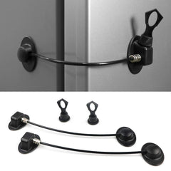 HoneSecur 2 Pack Refrigerator Lock with Magnetic, Child Safety Locks, Fridge Freezer Door Lock, for Cabinet Drawer, Convenient - Black