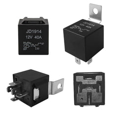 Aiqeer 5 Pin Car Relay, 12V 40A SPDT Automotive Relay with Harness Socket and Pre-Wired (Black)