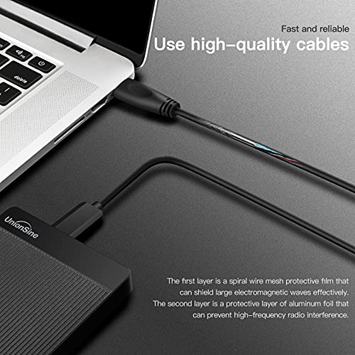 UnionSine HD2510 Portable External Hard Drive 1TB Ultra-Thin 2.5 Inch USB 3.0 SATA HDD Storage for PC, Mac, Desktop, Laptop, Wii U, Xbox, PS4 (Black)