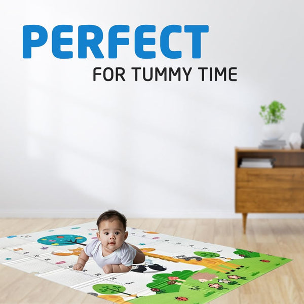 1Above Foldable Baby Playmat 180x130cm | Waterproof | Reversible Large Playmat | Thick Padded XPE Baby Crawl Mat | Ideal for Bedroom, Nursery & Playroom