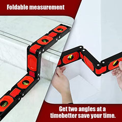 N&S Juvyig Multi-Function Foldable Level Tool - Multi-Angle Measuring Woodworking Tools - Precise Leveling in Any Position Ruler w/Magnetic (ABS)