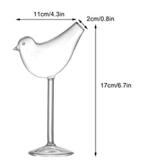 Set of 2 Bird Cocktail Glasses,120ml Unique Bird Shaped Wine Glass, Bird Design Cocktail Glass, Clear Wine Glasses Cocktail Glass for Party Bar