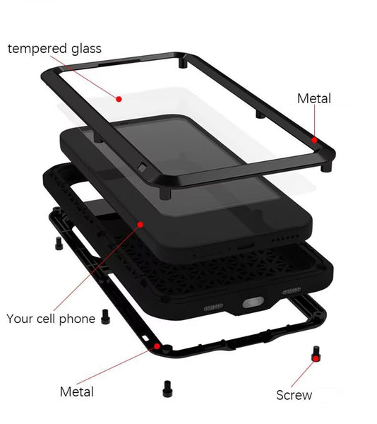 For Huawei Pura 80 Metal Case, LOVE MEI Outdoor Armor Tank Shockproof Dust/Dirt/Snow Proof Hybrid Heavy Duty Aluminum Metal Case (White, Huawei Pura 80 Ultra)