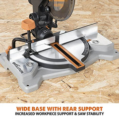 Evolution Power Tools R185CMS-Li Cordless Compound Mitre Saw with Multi-Material Cutting, 45° Bevel, 45° Mitre, 850W - includes 185MM TCT Blade, Battery NOT Included, Black/Orange (088-0001)