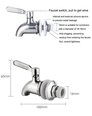 2 Pcs Drink Dispenser Tap Replacement 16mm Spigot Tap Universal Water Dispenser Tap,Drink Dispenser Faucet,Stainless Steel Beverage Dispenser Tap Replacement for Water Beer Wine Juice Bottle Bucket