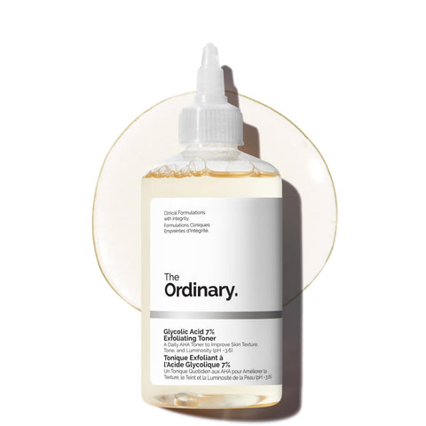 The Ordinary Glycolic Acid 7% Exfoliating Toner, Brightening and Smoothing Daily Toner for More Even-Looking Skin Tone, 240ml