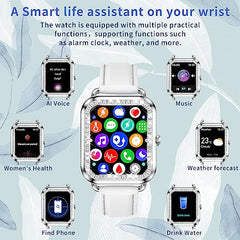 Smart Watches for Women Diamond,1.29"AMOLEDTouch Screen Ladies Waterproof Smart Watch with Heart Rate/Blood Pressure/Sleep Monitor,19 Sport Modes Womens Smart Watches for Android IOS