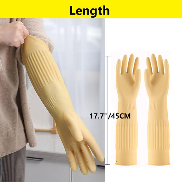 Rubber Cleaning Gloves,Waterproof and Oil-resistance Glove for kitchen Cleaning,Clothes Washing,Household Cleaning, Dishwashing,Car Wash,Indoor and Outdoor Cleaning (Yellow, S)