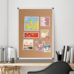 VIZ-PRO Cork Notice Board, 90x60cm, Silver Aluminium Frame