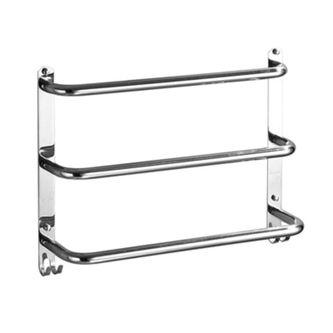 ZJYWMM Towel Rack With Three Rods With Hook 304 Stainless Steel, Bathroom Wall-mounted Towel Rail Easy To Clean 60cm (Size : 80cm)