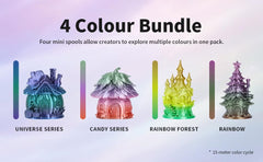 EONO Silk Rainbow PLA Filament 1.75mm, 1kg (4 x 250g), 3D Printer