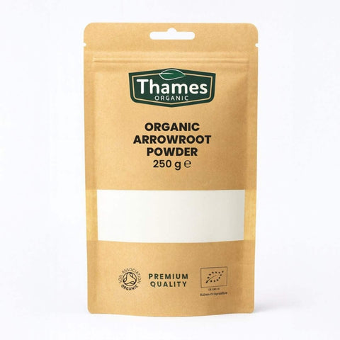 Organic Arrowroot Powder 250g - Arrowroot Flour, Starch Non-GMO Thickening Agent - No Additives or Preservatives - Vegan, Certified Organic - Perfect for Baking and Cooking - Thames Organic