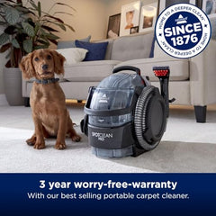 BISSELL SpotClean Pro, 750W Portable Carpet Cleaner, Removes Spills, Stains and Pet Messes, Cleans Carpets, Upholstery & Car, 2.8L, Black, 1558E