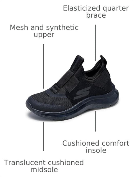 Skechers Boys' Skech Fast Ice, Black/Black, 6 Big Kid