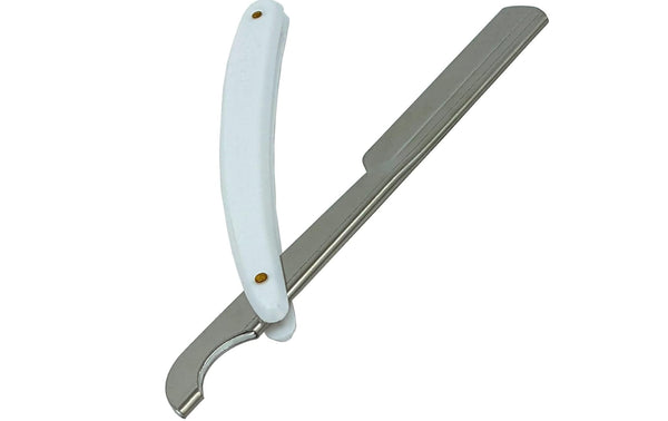 Professional Straight Razor Turkish Barber Style Black, White, Red, Blue and Yellow (5 Colours) by NM Beauty (White)