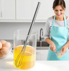FLYINGSEA Small Whisk - Stainless Steel Kitchen Whisk for Baking and Cooking - Professional Egg Beater Utensil,Dishwasher Safe
