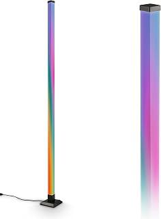 LED Floor Lamp with Remote Control, Dimmable, Music Function, Gaming Lamp, Party Decoration, Gaming Decoration, Uplighter, Living Room Lamp, Floor Lamp, Floor Lamp, 150 x 12.5 x 12.5 cm, Black